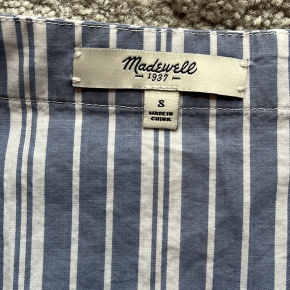 Madewell Striped V-Neck Trapeze Cotton Dress Size Small - Picture 9 of 13